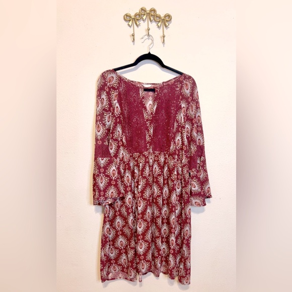 Cato Red and White Paisley Midi Dress - Picture 1 of 6